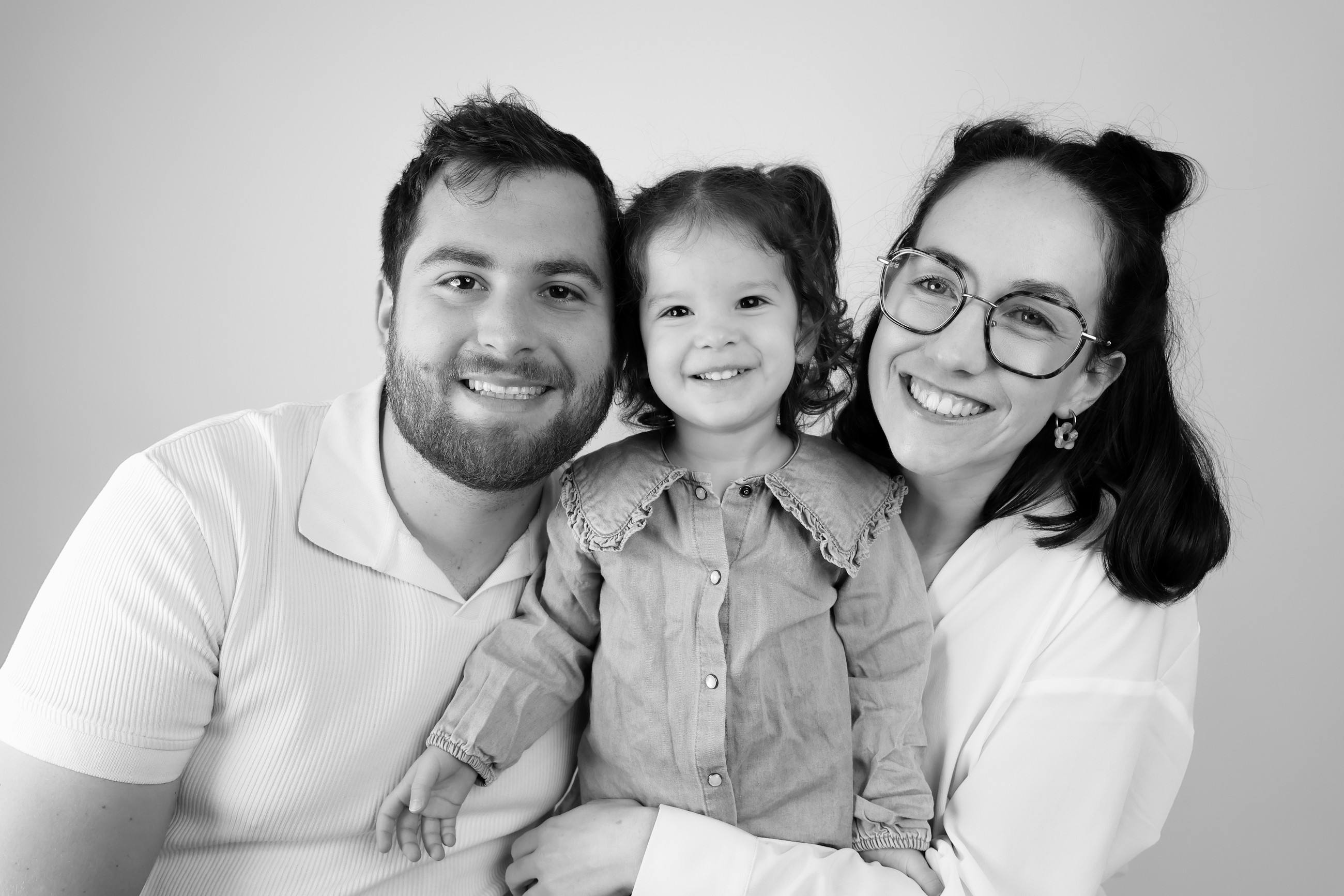 Portrait de famille en noir et blanc